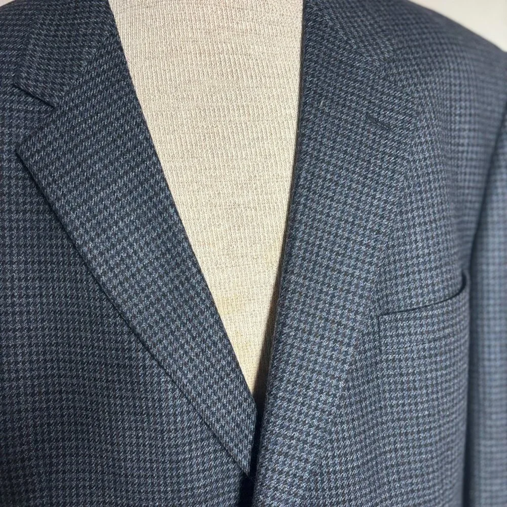 Botany 500 Lambswool Blazer Sports Coat Navy Tweed Single Breasted Mens Size 48R
